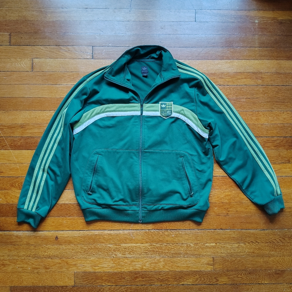 Y2K Vintage Adidas Sport Lore Track Jacket Men’s XL Green Full Zip Three Stripe